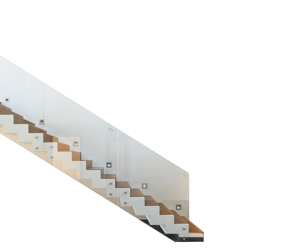 Ультраосвременная лестница со стеклянными перилами