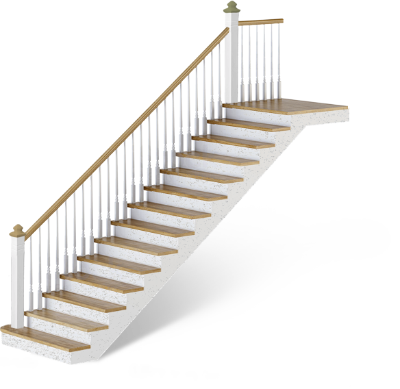 Бетонная лестница в стиле прованс