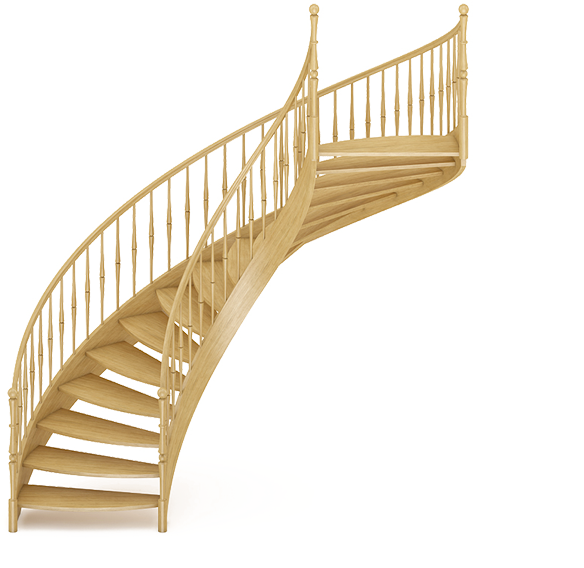 Дервянная лестница с открытыми ступенями