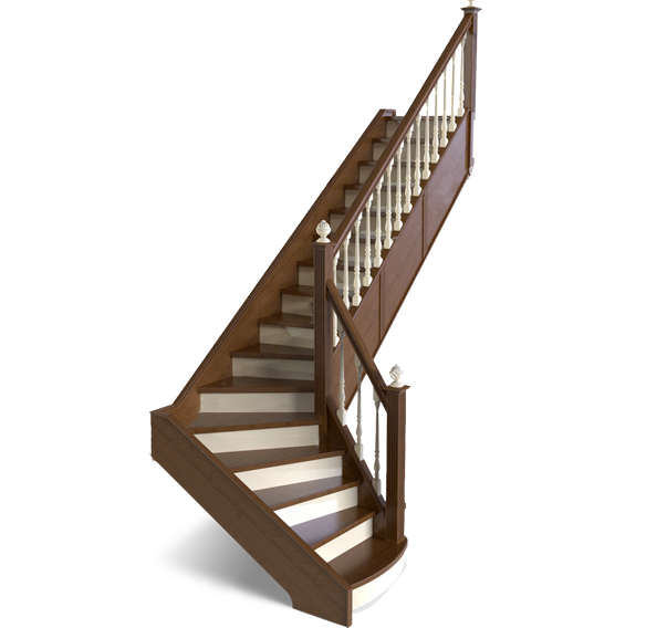  Пример лестницы из дуба в стиле прованс
